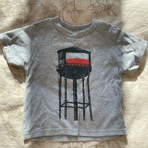 Gray Kids T-Shirt with Water Tower Graphic